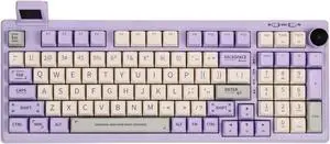 EPOMAKER RT100 97 Keys Gasket BT5.0/2.4G/USB-C Mechanical Keyboard with Customizable Display Screen, Knob, Hot Swappable Socket, 5000mAh Battery for Win/Mac (RT100 Purple, Gateron Pro Yellow)