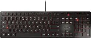 CHERRY KC 6000 Slim Wired USB Keyboard Ultra-Slim Design US Layout for Work or Home Office QWERTY Black
