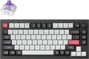 Keychron Q1 HE Hot-swappable RGB Wireless Mechanical Keyboard 2.4 GHz & Bluetooth Hall Effect Switches Aluminum Frame with Knob 75% Layout (84 Keys) for Windows Mac OS, Carbon Black (Q1H-M1)