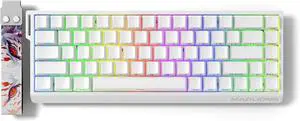MADLIONS MAD68 HE Rapid Trigger Magnetic Switch Gaming Keyboard,65% RGB Adjustable Actuation Hall Effect Hyper-Fast 8K Polling Rate PBT Keycaps Hot Swap Mechanical Keyboard for PC/Mac Gamer(White)