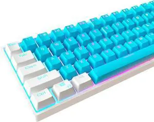Kraken Keycaps - ICE Edition RGB Backlit Keycap Set - White & Blue Doubleshot PBT Keycaps for Any Size Mechanical Keyboards - for All 60%, 65%, 75%, 85%, TKL & Full Size Keyboards (ICE)