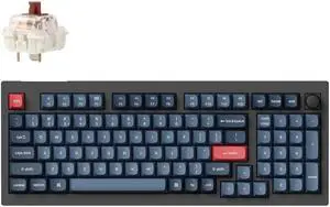 Keychron V5 Max Wireless Hot-Swappable RGB Mechanical Keyboard 2.4 GHz & Bluetooth Jupiter Brown Switches ABS Plastic Frame with Knob 96% Layout (100 Keys) Windows Mac OS Linux, Carbon Black (V5M-D3)