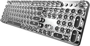 MagiDeal Retro Punk 104 Key Mechanical Gaming Keyboard,Steampunk Keyboard,Lighting Keyboard,Vintage Game Keyboard Round Keycaps for PC