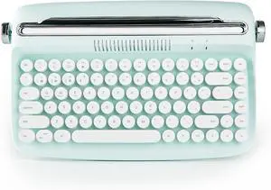 YUNZII ACTTO B303 Wireless Keyboard, Retro Bluetooth Typewriter Keyboard with Integrated Stand for Multi-Device (English, Sweet Mint)