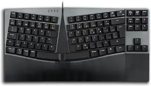 Perixx PERIBOARD-335BR Wired Ergonomic Mechanical Compact Keyboard - Low-Profile Brown Tactile Switches - Programmable Feature with Macro Keys - Compatible with Windows and Mac OS X (Canadian French)