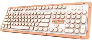 Retro Classic USB (Posh) - USB Wired Leather Vintage Backlit Mechanical Keyboard for PC/Mac (MK-RETRO-L-02-US)