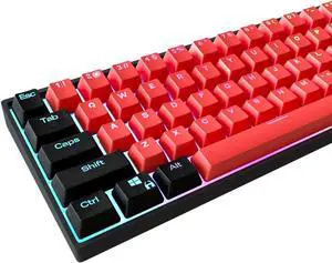 Kraken Keyboards - BRED Edition RGB Backlit Keycap Set - Black & Red Doubleshot PBT Keycaps for Any Size Mechanical Keyboards - for All 60%, 65%, 75%, 85%, TKL & Full Size Keyboards
