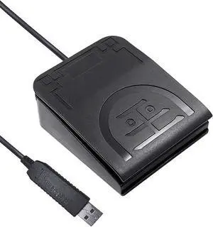 PCsensor Upgraded USB Single Foot Pedal One Key Program Computer Keyboard with Five Custom Functions, Photoelectric Switch