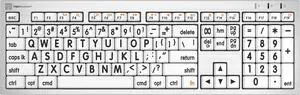 Logickeyboard Largeprint Keyboard Compatible with White Mac ALBA Keyboard - Part Number LKBU-LPRNTBW-CWMU-US