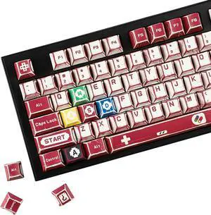 YMDK 137 Keys Gameboy Retro Manga Cherry Profile PBT Dye Sub Keycaps for MX Mechanical Keyboard FC GMMK Filco 104 TKL GK61 KBD75 96 GK64 68