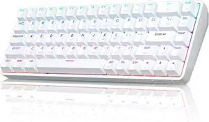 DIERYA DK68 Wireless Mechanical Keyboard, 60% Gaming Keyboard with Red Switch, Triple Mode 2.4GHz/USB-C/BT5.0, RGB Backlit, Anti-Ghosting Keys, 68 Keys Portable Mini Wired Office Keyboard-White