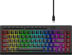 Redragon K519 RGB Gaming Keyboard Wired, Extra On-Board Macro Keys, Dedicated Multimedia Keys, Anti-ghosting, RGB Backlit, Software Support, 60% Portable Quiet Membrane Keyboard, Black