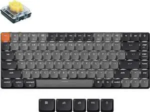 Keychron New K3 Ultra-Slim Wireless Bluetooth/Wired Mechanical Keyboard, White LED Backlight, Keychron Low-Profle 2.0 Mechanical Banana Switch for Mac/Windows/Linux(Version 3)