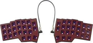 YMDK Corne V4.1 46 Keys Split Keyboard Ergonomic Hotswappable 40% Layout 3D PLA RGB QMK Vial All Key Programmable Mini Independent Gaming Keyboard Kit (Wired Red Black Split 46)