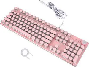 Gadpiparty Mechanical Keyboard Retro Style Ergonomic Keys Smooth Touch Laptop Desktop Keyboard