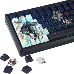 YMDK Wukong 130 Keys Creative Anime Theme Keycaps, PBT Dye Sub, Cherry Profile, MX Mechanical Keyboards
