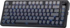 Redragon K673 GB 75% Wireless Gasket RGB Gaming Keyboard, 3-Modes 81 Keys PBT Compact Mechanical Keyboard w/Hot-Swap Socket, Dedicated Knob Control & 5-Layer Noise Dampening, Custom Linear Switch
