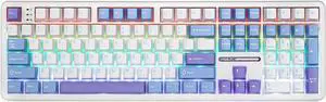 EPOMAKER Aula F108 Wireless Gaming Keyboard, Full Size Mechanical Keyboard with 4000mAh Battery, 108 Hot-Swappable and Programmable Keys, RGB Backlight, for Mac/PC/Android (White&Blue)