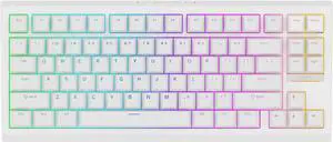 EPOMAKER G84 80% RGB Gaming Mechanical Keyboard, 2.4GHz/ Type-C/BT Wireless Keyboard, QMK/VIA Programmable, Hot-Swappable, NKRO, with Shine Through PBT Keycaps for Gamers (White, Creamy Jade Switch)