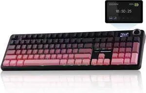 EPOMAKER X Aula F108 PRO Wireless Gaming Keyboard with Screen, 8000mAh Battery, 104 Hot-Swappable and Programmable Keys and Knob, RGB Backlight, for Mac/PC/Android (Pink Gradient)