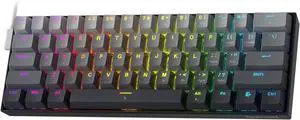 Redragon K617 Rapid Trigger Gaming Keyboard, 60% 61 Keys Wired Mechanical Keyboard w/Hyper-Fast Actuation, Dedicated Magnetic Switch, Actuation Point Adjustable, 8K Hz Polling Rate, Misty Grey