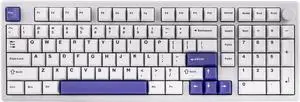 EPOMAKER Galaxy100 QMK/VIA Wireless Mechanical Keyboard, 8000mAh Battery, CNC Aluminum, Full Size Gaming Keyboard, Numpad, USB-C/BT5.0/2.4Ghz, Hot Swappable (White Purple, Marble White Switch)