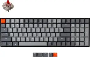 Keychron K4 Wireless Mechanical Gaming Keyboard, 100-Key Bluetooth Keyboard with White LED Backlight/Gateron G Pro Red Switches/Wired USB C/96% Layout, Version 2, for Mac Windows PC, Plastic Frame