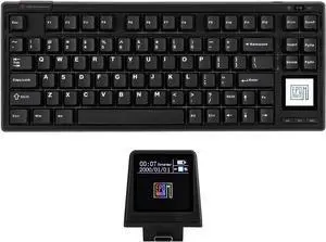 EPOMAKER RT80 Wireless Gaming Keyboard, Tri-Mode 75% Mechanical Keyboard, Hot-swap Creamy Custom Keyboard, with Touch Screen and Mini Display, NKRO for Office Game (Black, Wisteria Linear Switch)