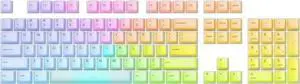 Glorious Polychroma Keycaps: Clear for RGB Shine Through for Mechanical Gaming Keyboards, 115 Keys, Translucent Cherry Profile