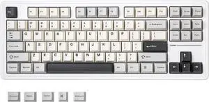 YUNZII YZ87 Gasket Mechanical Keyboard,TKL Wireless Hot Swappable with 5-Layer Padding, BT5.0/2.4G/USB-C NKRO RGB Backlit for Win/Mac (White, Milk Switch)