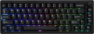 EPOMAKER P65 QMK/VIA Wireless Aluminum Gaming Keyboard, Gasket-Mount, Bluetooth/2.4Ghz/USB(A to C), Hot Swappable, N-Key Rollover, for Mac/PC/PS/Xbox (Black, Wisteria Linear Switch)