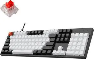 Keychron C2 Full Size Wired Mechanical Gaming Keyboard for Mac Layout with 104 Keys Gateron G Pro Red Switch/White LED Backlight/Double Shot ABS Keycaps/USB C Computer Keyboard for Windows Laptop