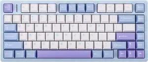 EPOMAKER Aula M75 Wireless Gaming Keyboard with 8000mAh Battery, 75% CNC Aluminum Mechanical Keyboard, Hot Swappable Creamy Keyboard, RGB Backlight, NKRO for Games/Office (Blue&White&Purple)