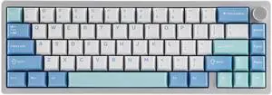 Galaxy65 Wireless QMK/VIA Mechanical Keyboard, Ball-Catch Anodized Aluminum Custom Keyboard, Pre-Lubed Hot-Swappable Switch, RGB Backlit, Rotary Knob, 2.4Ghz/BT/Type-C (Silver)