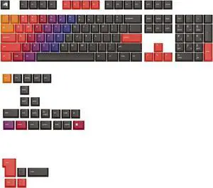 Glorious Gaming - GPBT Gradient Keycaps for Custom Mechanical Keyboards, No Fade Dye-Sublimated, Fits 100%, 75% 65% 60%, PBT Polymer, Fits ANSI & ISO, Supports Windows & macOS - Celestial Fire