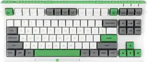 EPOMAKER Brick 87 Tri-Mode TKL Mechanical Keyboard with Stackable Block Bar, Thumb-Scroll Knobs, Hot Swappable Gaming Keyboard, 3000mAh Battery, RGB, for Win/Mac (Grey Green, Wisteria Linear Switch)