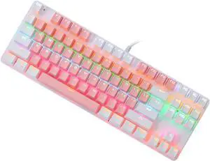 NUOBESTY RGB Backlit Gaming Keyboard Mechanical Wired Keyboard with Key Ghosting Stylish