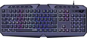 Speedlink LUDICIUM RGB Rainbow Gaming Keyboard - RGB Gaming Keyboard with Cable, US Layout QWERTY, Windows Key Lock, WASD Switch, 10 Multimedia Keys, Wired, Black