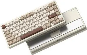 Womier RD75 Pro 75% Wireless Gaming Keyboard, Quick Release Aluminum Keyboard, QMK/VIA Tri-Mode Mechanical Key Board Custom Hot Swappable with RGB Creamy for Windows/Mac/PC-Milk White