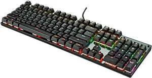 OSALADI Mechanical Keyboard for Gaming Full RGB Backlit Keyboard Black Keycaps