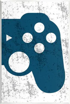Stupell Industries Blue Gaming Controller Shape Wood Wall Art, Design by Kim Allen