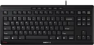 CHERRY Stream Keyboard TKL, International Layout, QWERTY Keyboard, Wired Keyboard, Blue Angel, SX Scissor Mechanism, Whisper Quiet Keystroke, Black