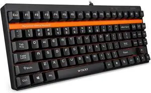 Auawak Rapoo V500 Full Keys Programmable PRO Mechanical Gaming Keyboard With 1.5mm Trigger Stroke MX Yellow Switches for Laptops Desktops PC - Black