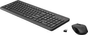 HP 330 Wireless Keyboard and Mouse Combo - 2.4 Ghz Wireless USB Receiver - Chiclet Keys, 12 Keyboard Shortcuts - 1600 DPI Multi-Surface Mouse - LED Num Lock, Caps Lock, Scroll Lock (2V9E6AA)