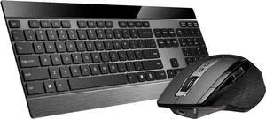 RAPOO Keyboard and Mouse Wireless, Multi-Device 104-Key Wireless Keyboard Laser Mouse Combo, 2.4G/Bluetooth 4.0/3.0 Ultra-Slim Keyboard Mouse Set for Windows Android Mac OS, Adjustable 3200 DPI