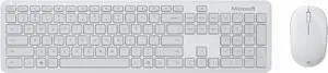 Microsoft Wireless Bluetooth Desktop Keyboard and Mouse Combo, Slim Portable Design, French Layout | White