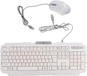 Gadpiparty 1set Ergonomic RGB Backlit Keyboard and Mouse Key Non-Conflict Design Play Computer Accessories