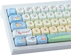 PBT Keycaps 145 Keys MOA Profile Cute Keycaps Dye-Sublimation Kawaii Anime Keycaps for Cherry Gateron MX Switches Mechanical Keyboards