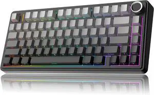 MechLands Aula F75 PRO 75% Wireless Gaming Keyboard, Gasket Mechanical Custom Keyboard with Five-Layer Padding, Bluetooth/2.4GHz/USB-C, Hot Swappable, Knob, RGB, Reaper Switches (Gradient Black)
