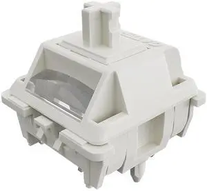 Gateron Smoothie Keyboard Switch for Mechanical Gaming Keyboard,Linear 40gf 5-Pin Factory Pre-lubed 22mm Dual-Stage Spring RGB LED Full POM White Keyboard Switch(Smoothie 72PCS)